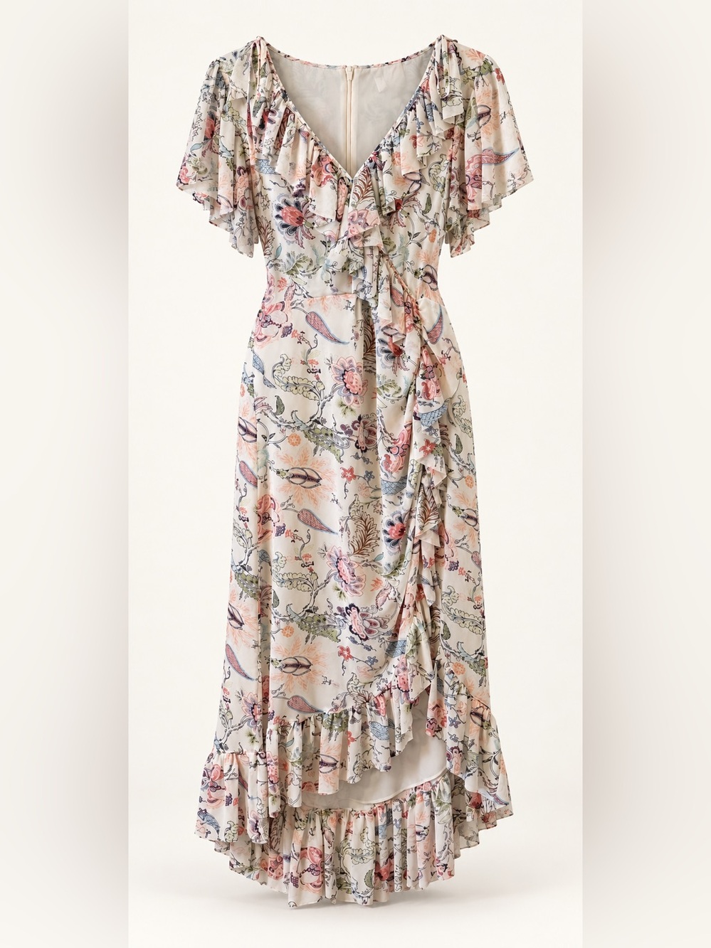 Cinq à Sept Sheila Floral Ruffle Midi Dress